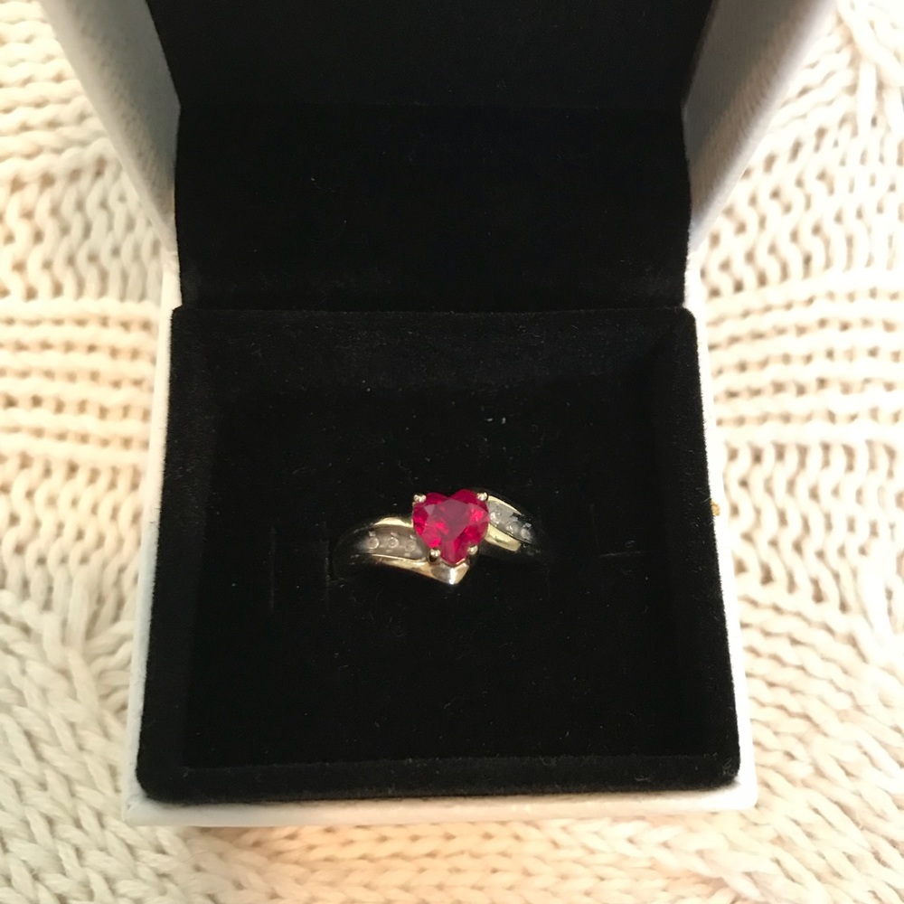 10K Yellow Gold Heart Shape Birthstone Ring